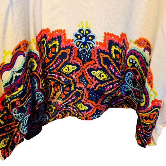 Shoreline bright print flowy boho blouse size 1x - Picture 4 of 6